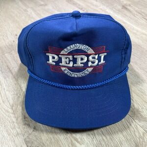 VTG 80s 90s Pepsi Snapback Hat Soda Lexington Kentucky Youngan Rope Blue Cap